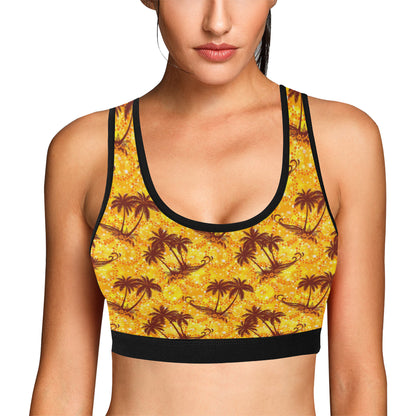Palm Tree Pattern Print Design PT012 Sports Bra