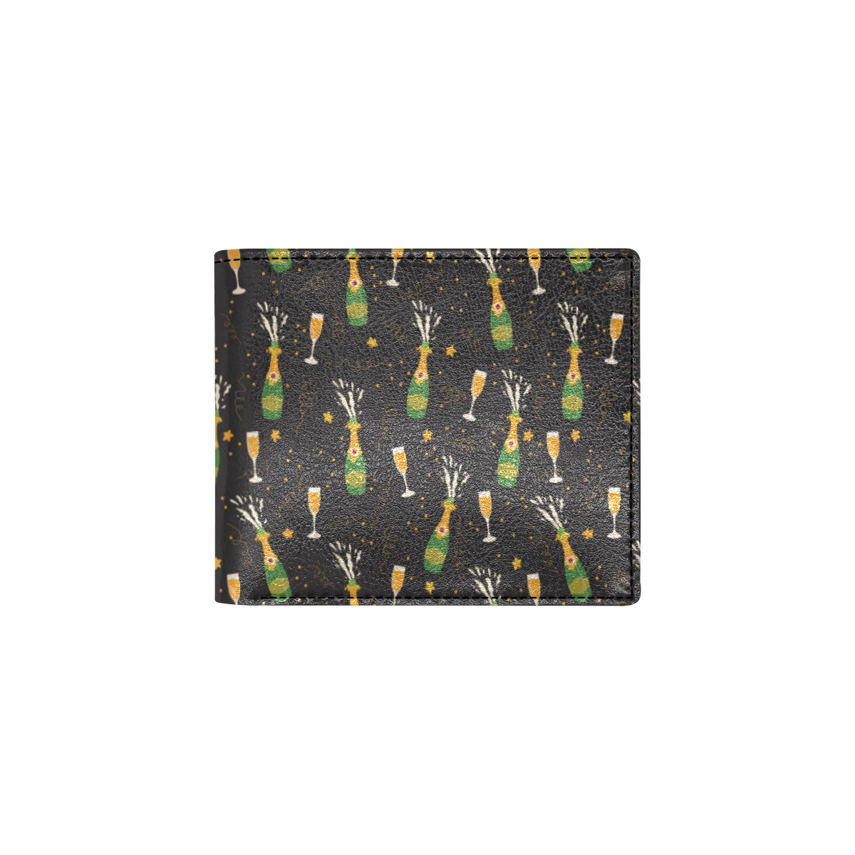 Champagne Pattern Print Design 04 Men's ID Card Wallet