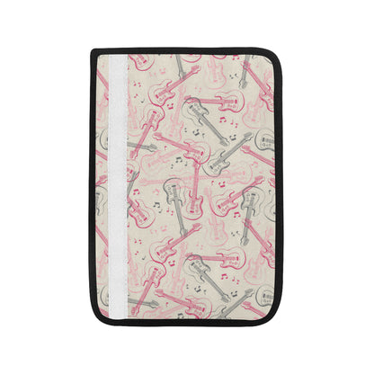 Bass Guitar Pattern Print Design 02 Car Seat Belt Cover