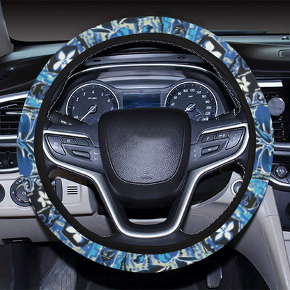 Hawaiian Themed Pattern Print Design H012 Steering Wheel Cover with Elastic Edge