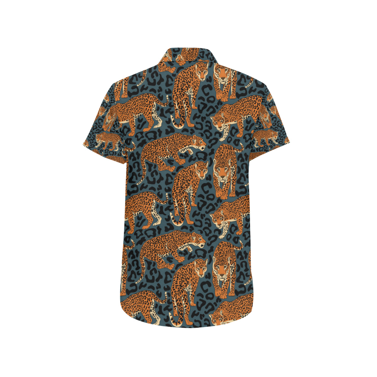 Jaguar Pattern Print Design 04 Men's Short Sleeve Button Up Shirt