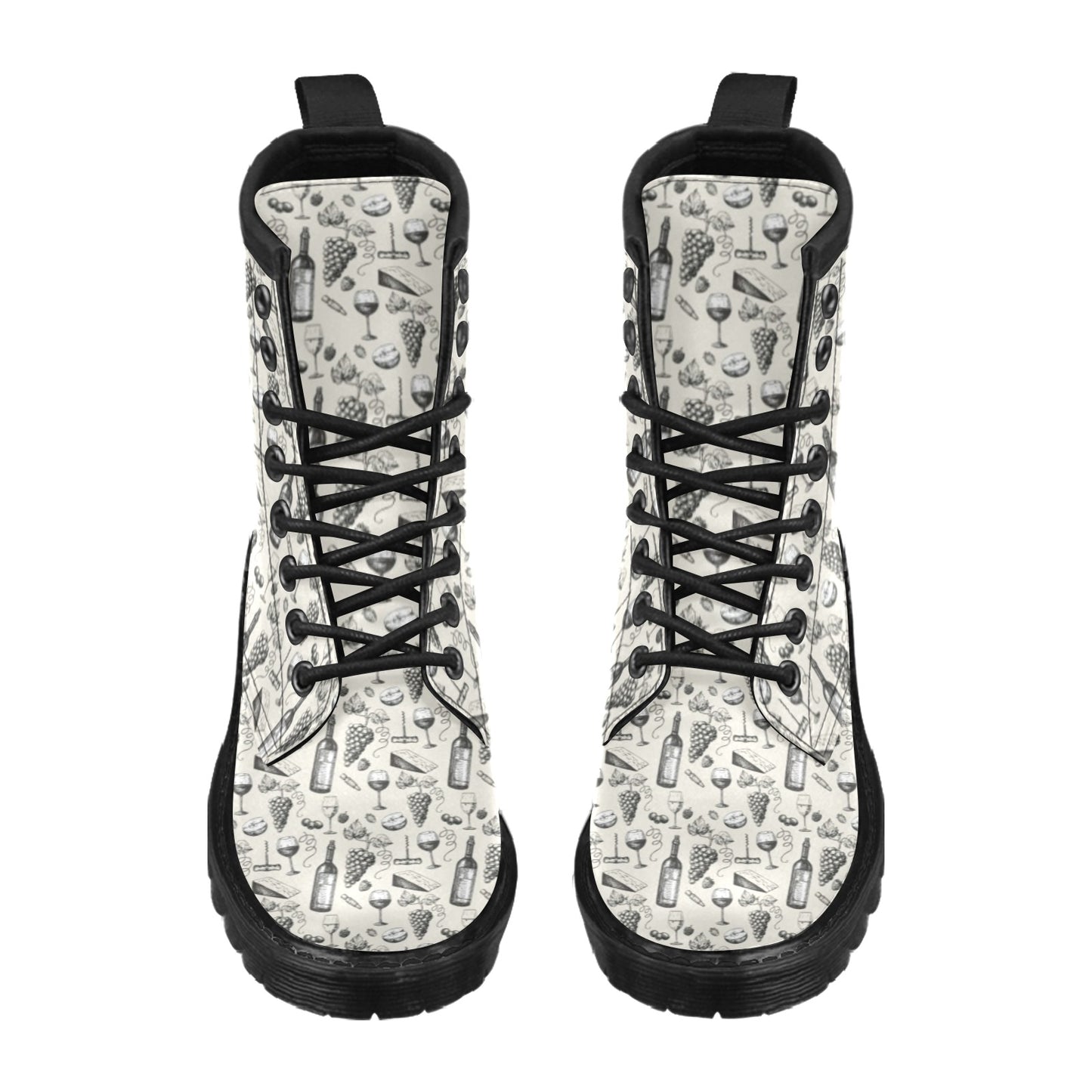 Wine Themed Print Design LKS306 Women's Boots