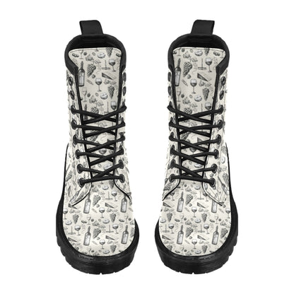 Wine Themed Print Design LKS306 Women's Boots