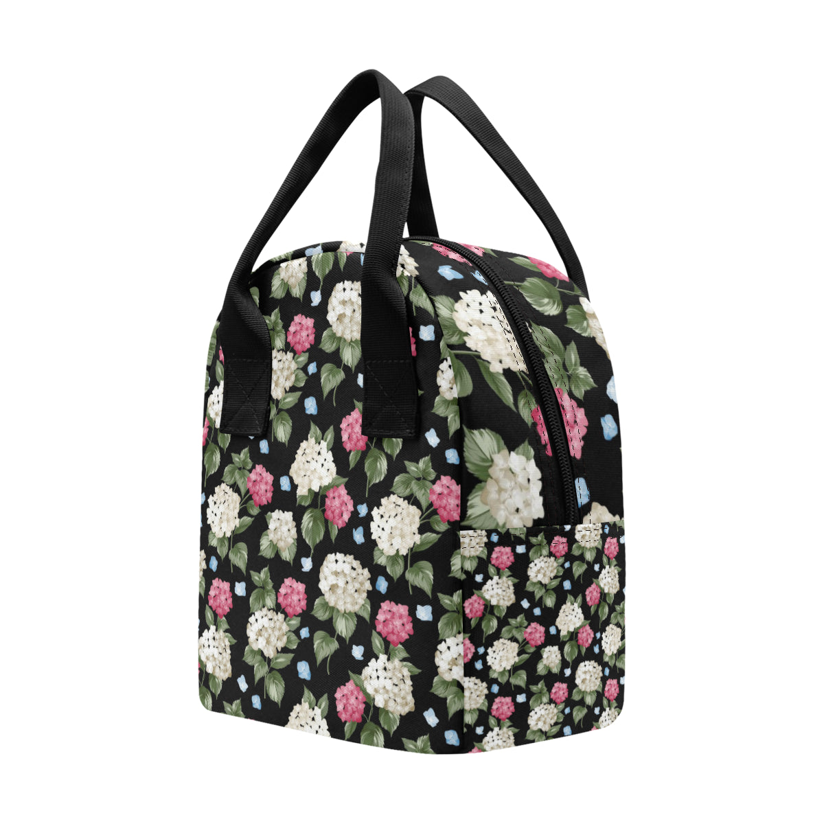 Hydrangea Pattern Print Design HD09 Insulated Lunch Bag