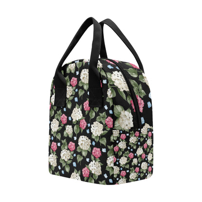 Hydrangea Pattern Print Design HD09 Insulated Lunch Bag
