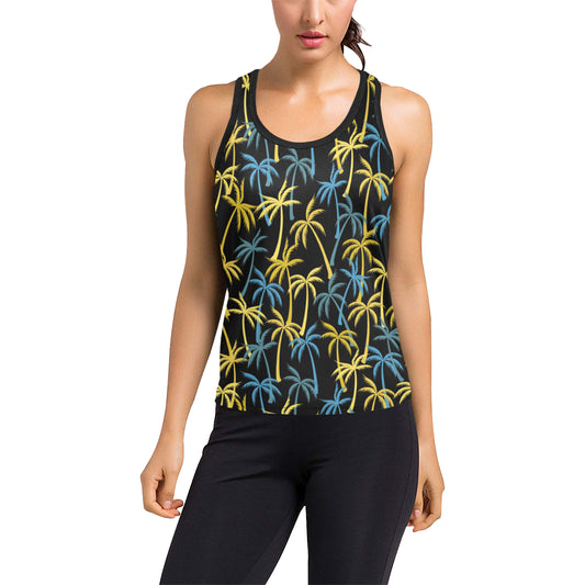 Palm Tree Pattern Women's Racerback Tank Top