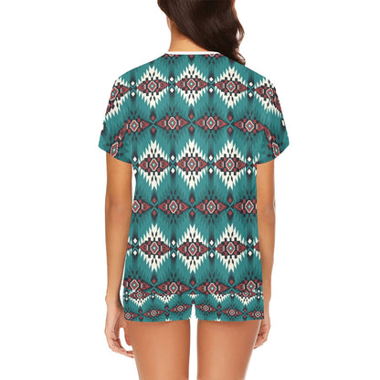 Southwest Pattern Print Design LKS308 Women's Short Pajama Set