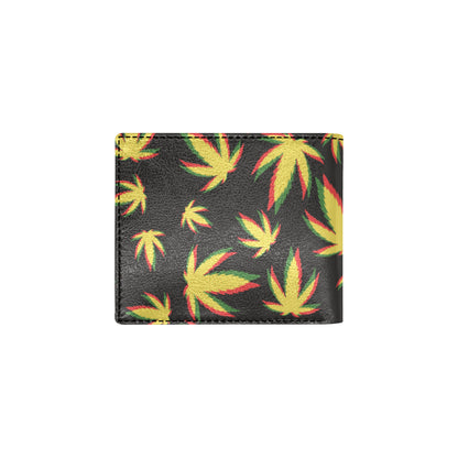 Pot Leaf Pattern Print Design A02 Men's ID Card Wallet