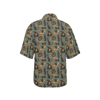 Witch Bat Halloween Print Design LKS305 Women's Hawaiian Shirt