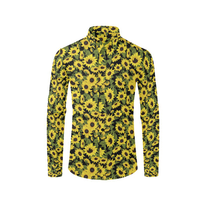 Sunflower Fresh Bright Color Print Men's Long Sleeve Shirt