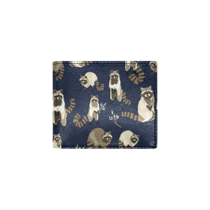 Raccoon Pattern Print Design A06 Men's ID Card Wallet