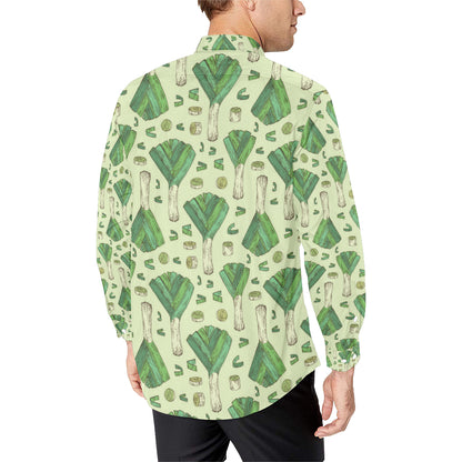 Leek Pattern Print Design 04 Men's Long Sleeve Shirt