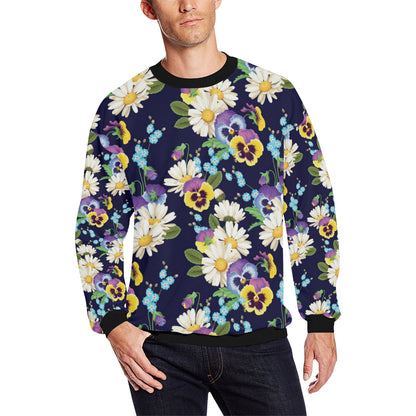 Pansy Pattern Print Design PS03 Men Long Sleeve Sweatshirt