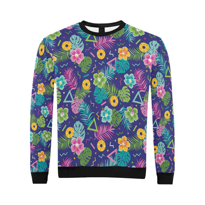 Hawaiian Themed Pattern Print Design H014 Men Long Sleeve Sweatshirt