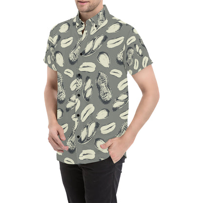 Peanut Pattern Print Design A01 Men's Short Sleeve Button Up Shirt
