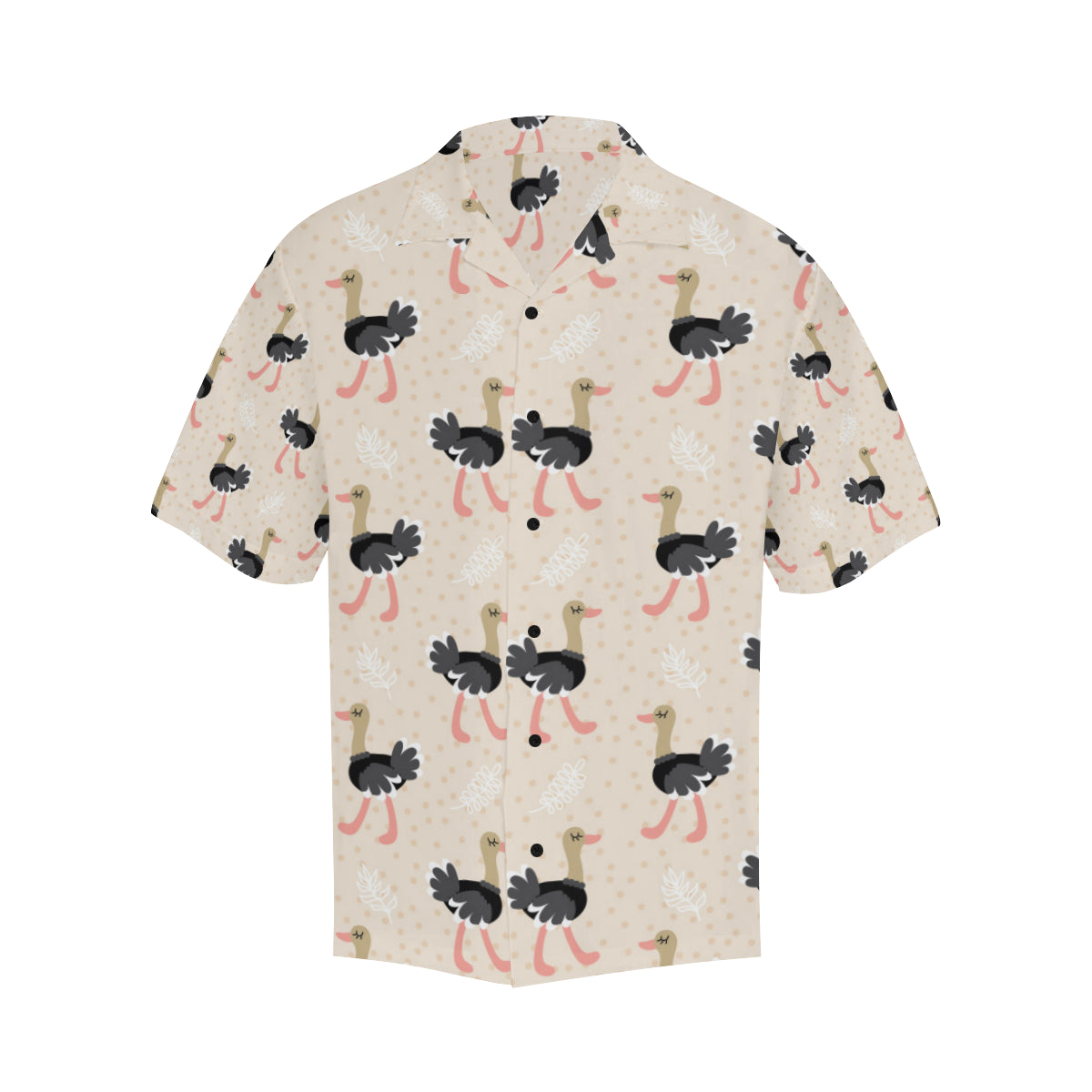 Ostrich Pattern Print Design 02 Men's Hawaiian Shirt