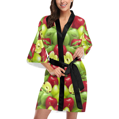 Apple Pattern Print Design AP03 Women's Short Kimono