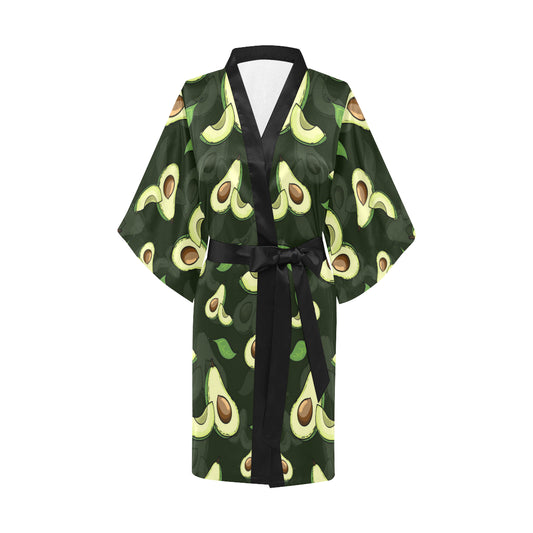 Avocado Pattern Print Design AC07 Women's Short Kimono