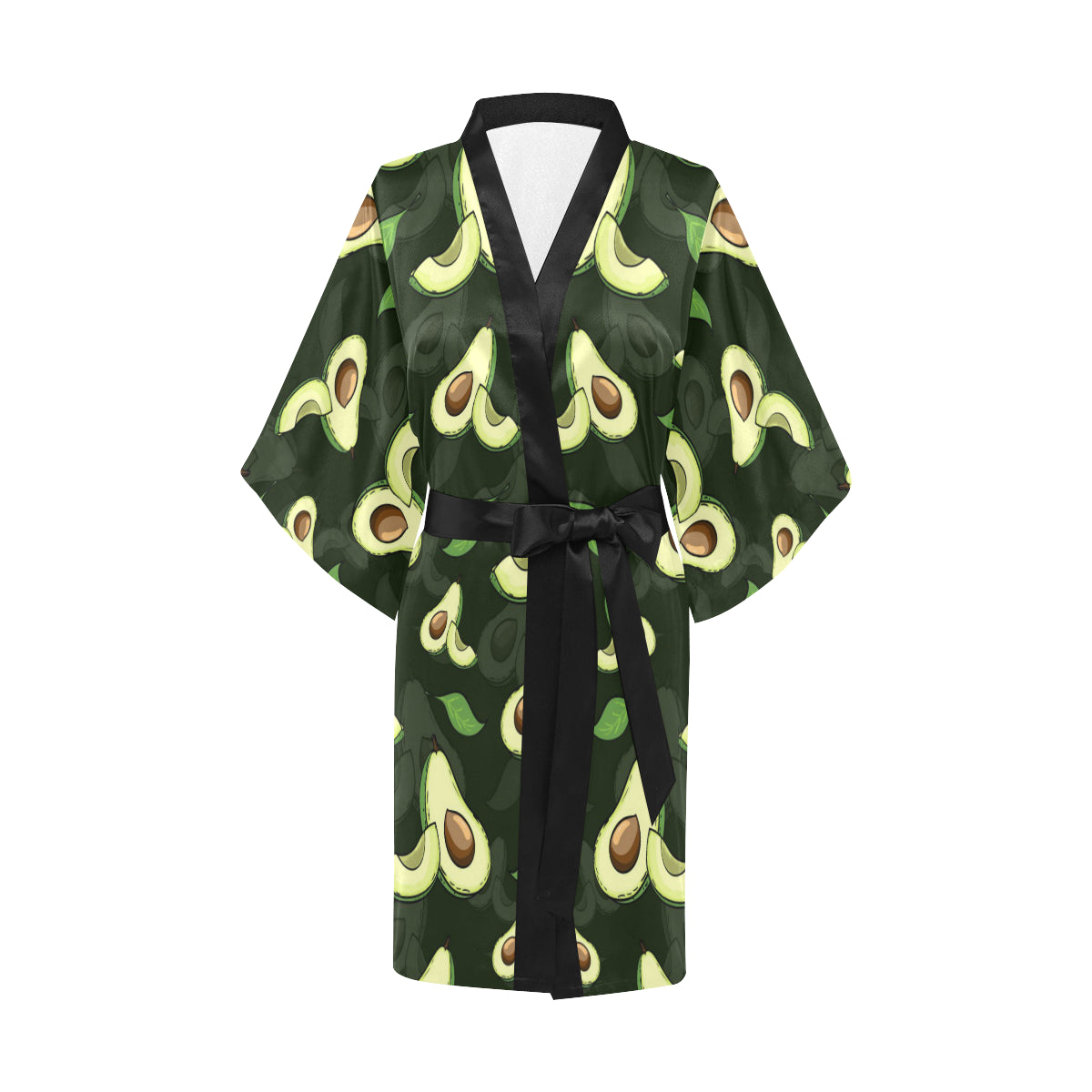 Avocado Pattern Print Design AC07 Women's Short Kimono