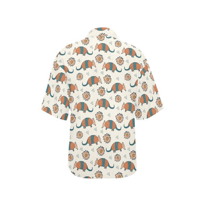 Armadillo Pattern Print Design 02 Women's Hawaiian Shirt