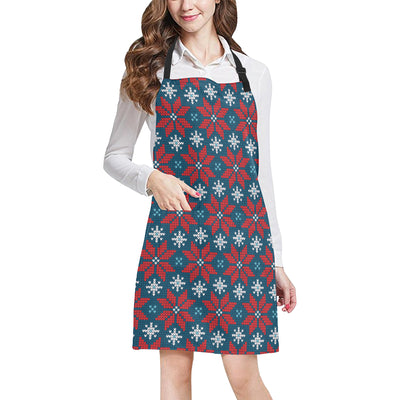 Poinsettia Pattern Print Design A02 Apron with Pocket