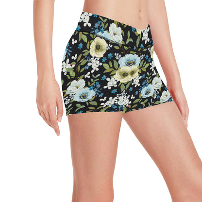 Anemone Pattern Print Design AM03 Yoga Shorts