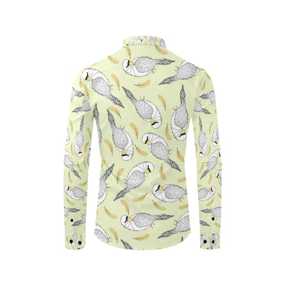 Parakeet Pattern Print Design A03 Men's Long Sleeve Shirt