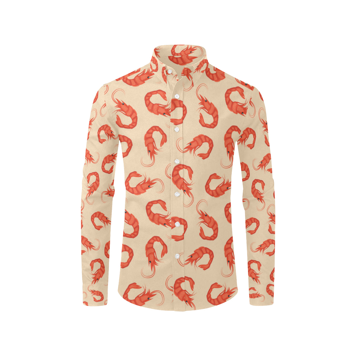 Prawn Pattern Print Design 02 Men's Long Sleeve Shirt