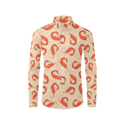 Prawn Pattern Print Design 02 Men's Long Sleeve Shirt