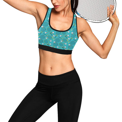 Badminton Pattern Print Design 06 Sports Bra