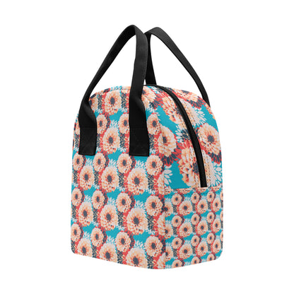 Dahlia Pattern Print Design DH05 Insulated Lunch Bag