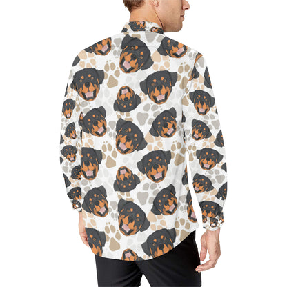 Rottweiler Pattern Print Design A03 Men's Long Sleeve Shirt
