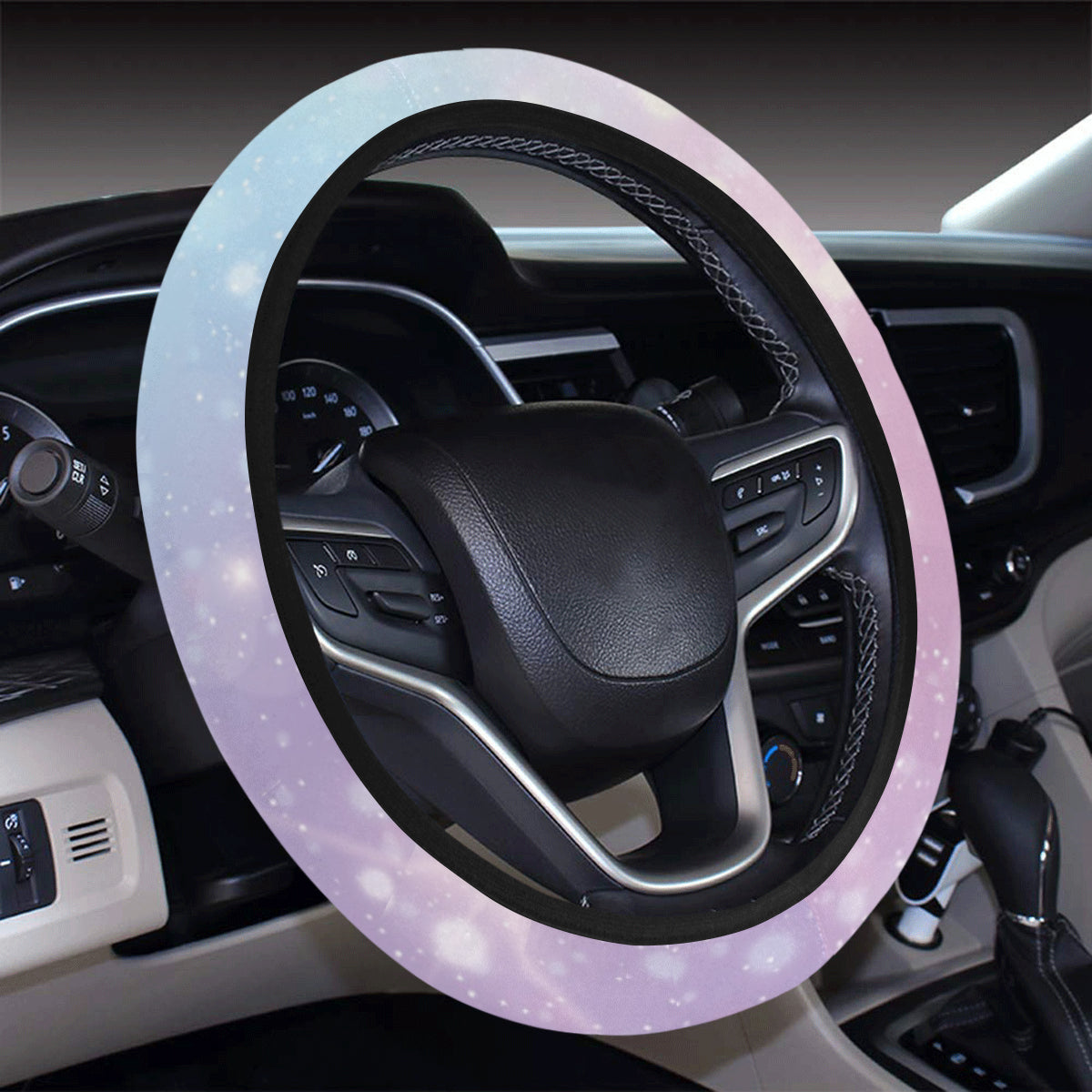 Cosmic Pastel Pattern Print Design 02 Steering Wheel Cover with Elastic Edge