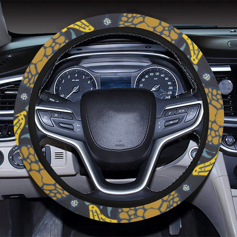 Sea Turtle Pattern Print Design T03 Steering Wheel Cover with Elastic Edge