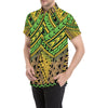 Polynesian Tribal Color Men's Short Sleeve Button Up Shirt