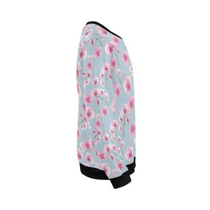 Orchid Pink Pattern Print Design OR01 Men Long Sleeve Sweatshirt