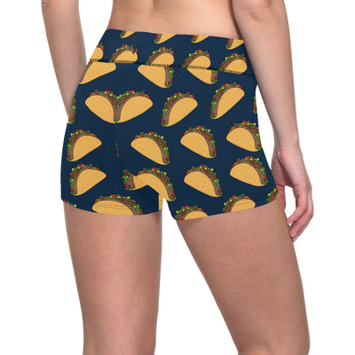 Taco Pattern Print Design TC04 Yoga Shorts