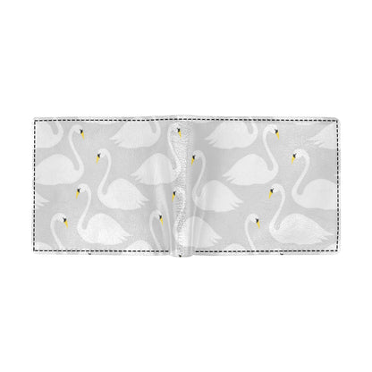 Swan Pattern Print Design 02 Men's ID Card Wallet