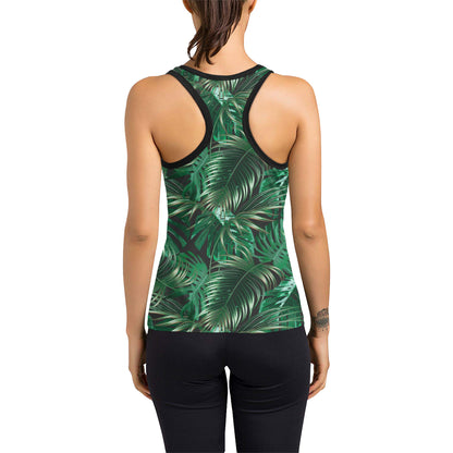 Tropical Flower Pattern Print Design TF012 Women's Racerback Tank Top