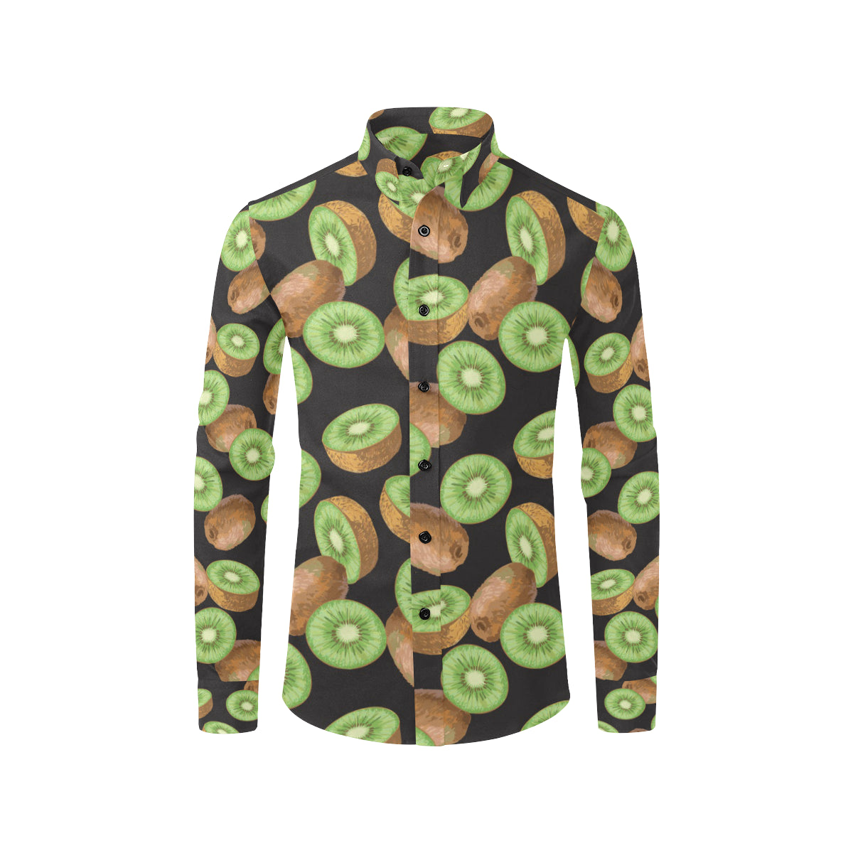 Kiwi Pattern Print Design KW03 Men's Long Sleeve Shirt