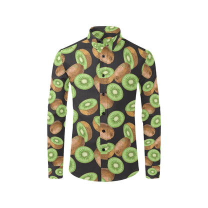 Kiwi Pattern Print Design KW03 Men's Long Sleeve Shirt