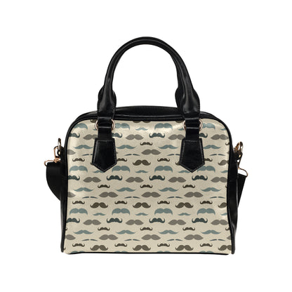 Mustache Pattern Print Design A01 Shoulder Handbag