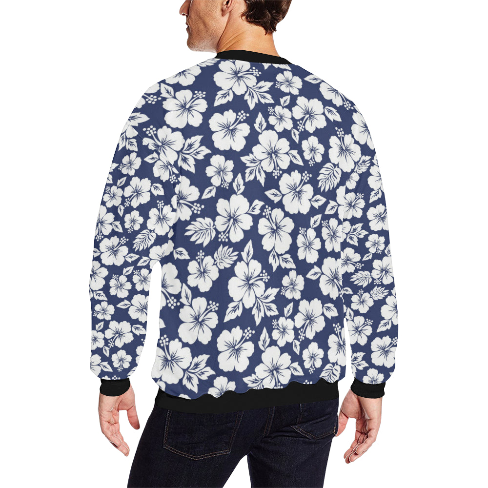 Hibiscus Pattern Print Design HB012 Men Long Sleeve Sweatshirt