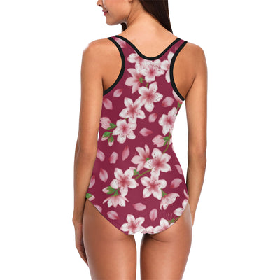 Cherry Blossom Pattern Print Design CB06 Women Swimsuit