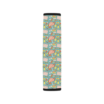 Beach Scene Pattern Print Design 02 Car Seat Belt Cover