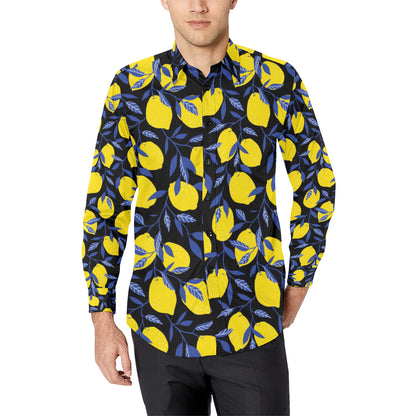 Lemon Pattern Print Design LM01 Men's Long Sleeve Shirt