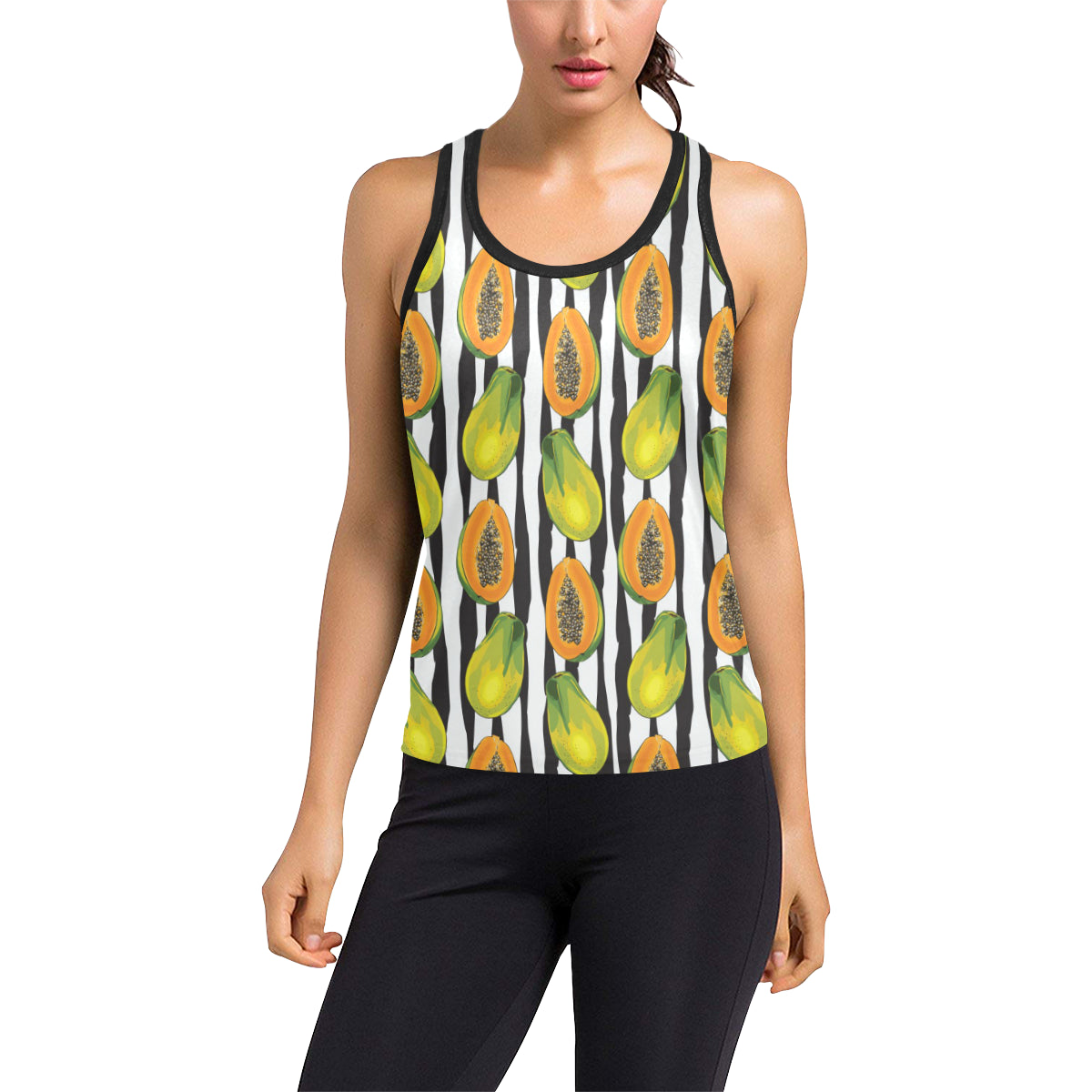 Papaya Pattern Print Design PP01 Women's Racerback Tank Top