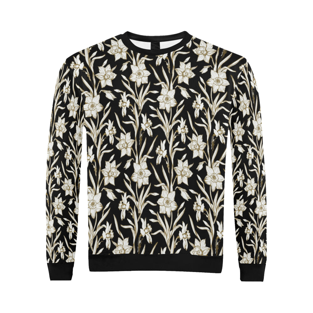 Daffodils Pattern Print Design DF06 Men Long Sleeve Sweatshirt