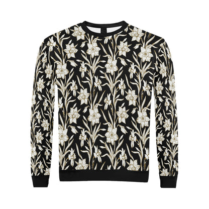 Daffodils Pattern Print Design DF06 Men Long Sleeve Sweatshirt