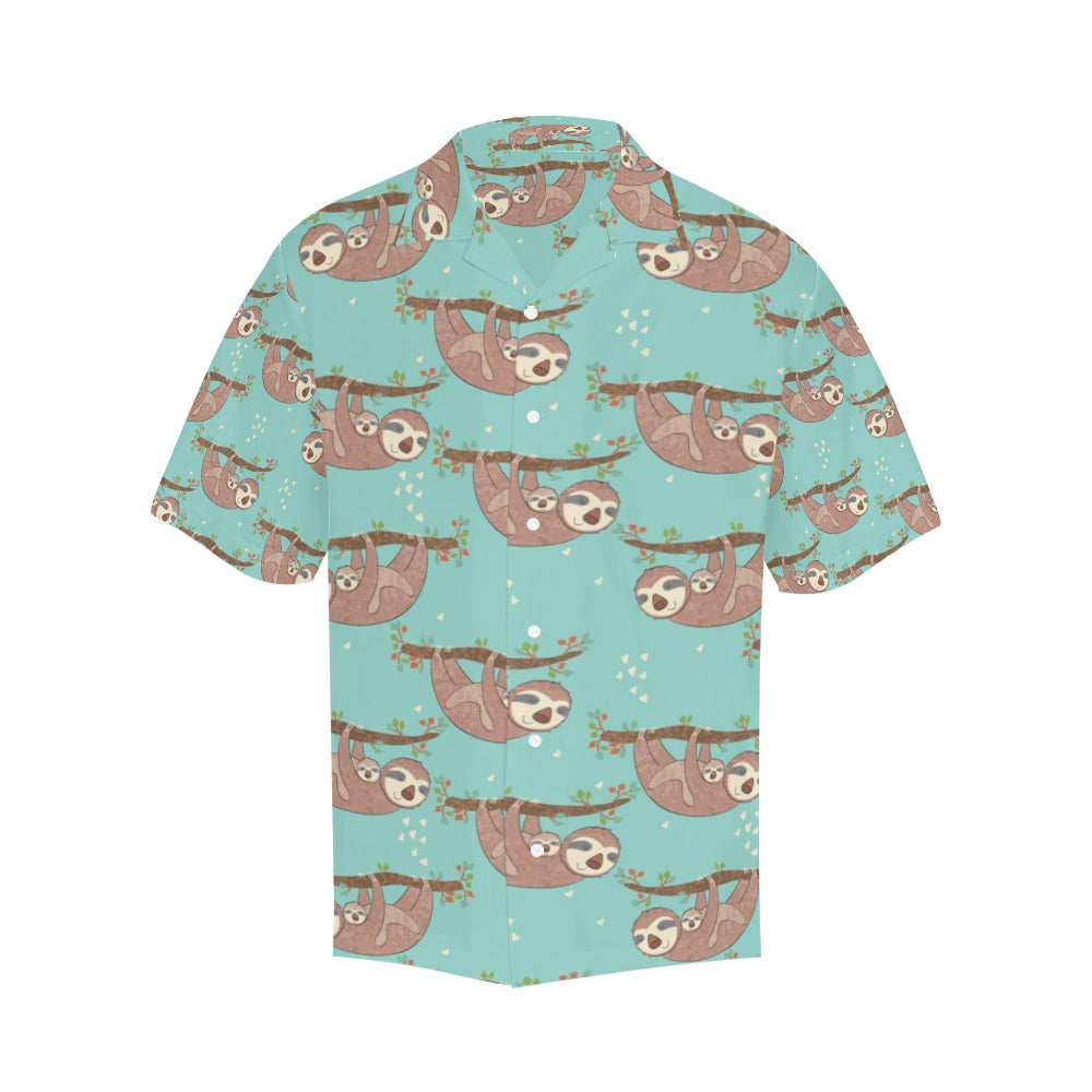 Sloth Print Design LKS302 Men's Hawaiian Shirt